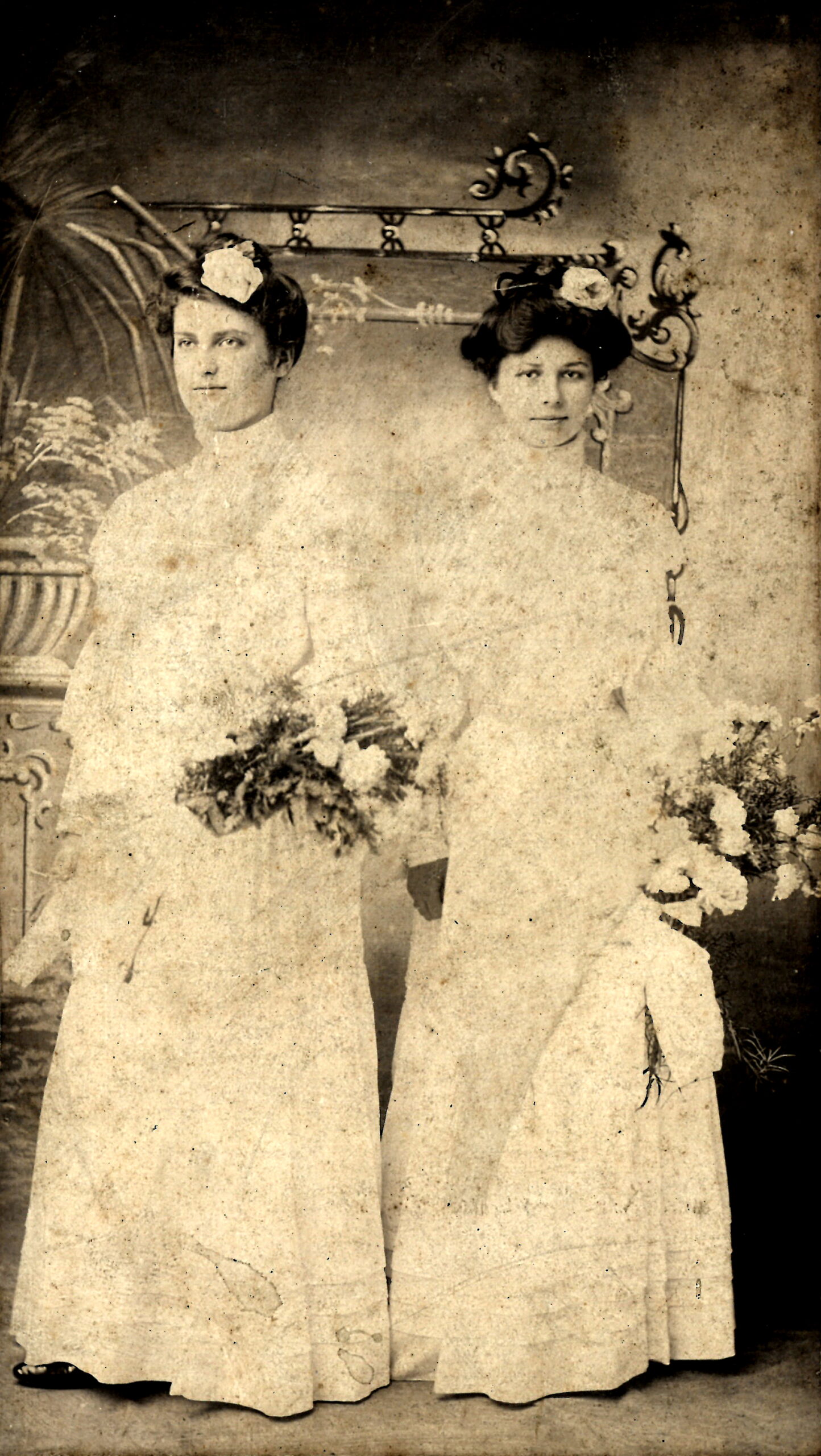 Unknown Persons Gallery - Two women in wedding gowns