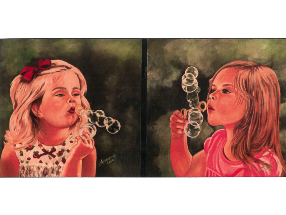 RCPL Art Collection - Two Girls Blowing Bubbles