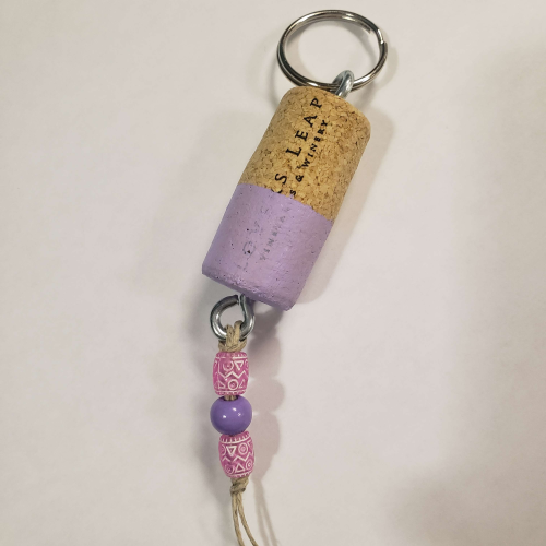 Wine cork keychain craft