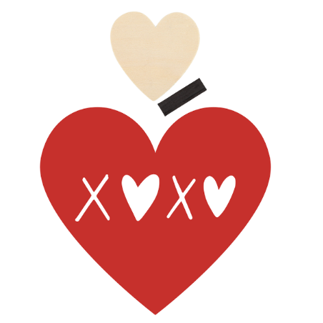 Components of a heart-shaped magnet craft