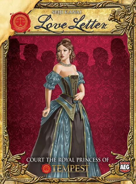 Love Letter cover art with princess in front of faceless suitors