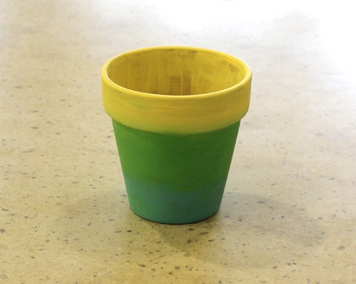 Miniature ceramic planter pot hand-painted in spring colors