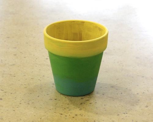 Miniature ceramic planter pot hand-painted in spring colors