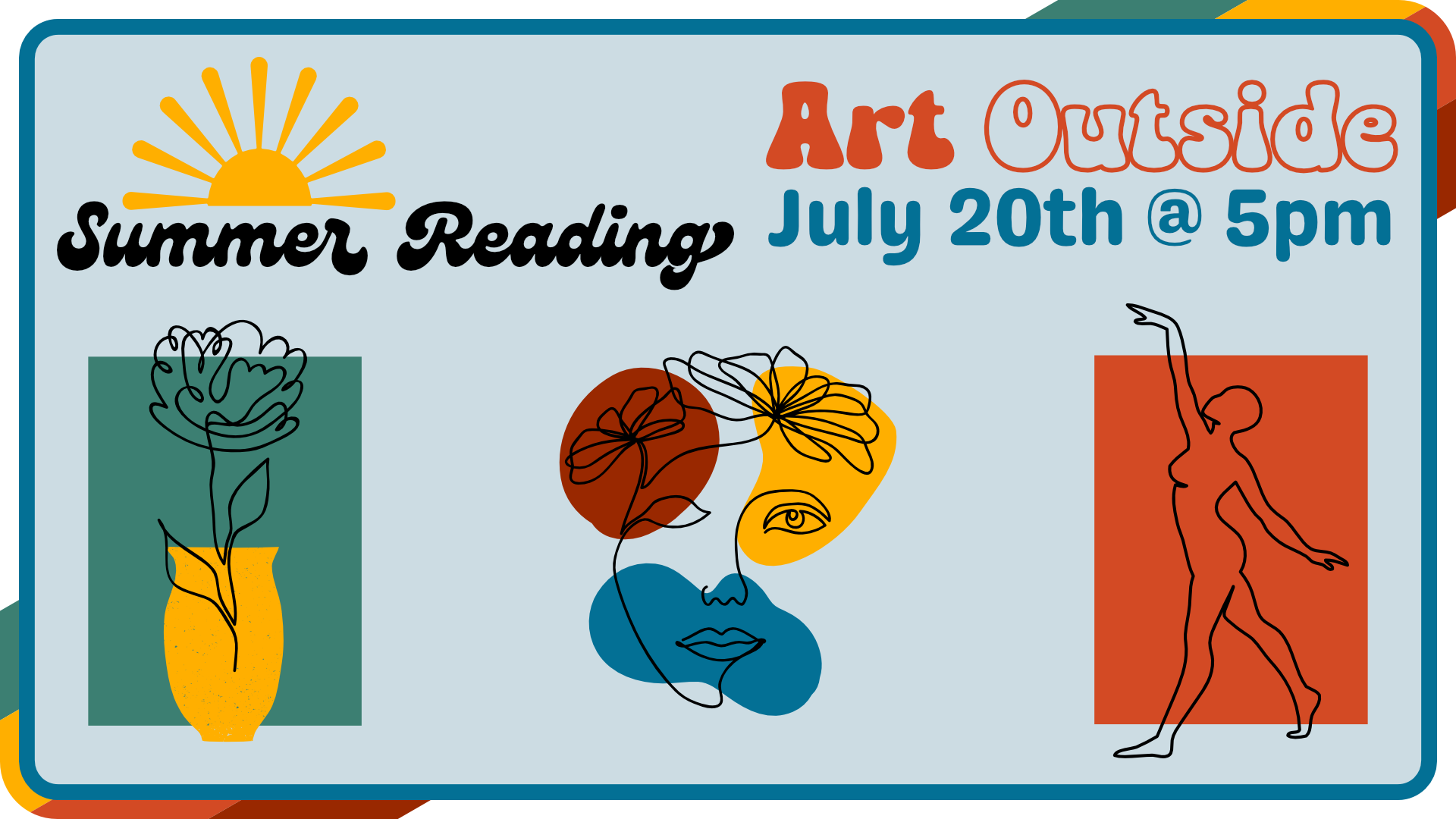 Summer Reading Art Outside, July 20th at 5pm