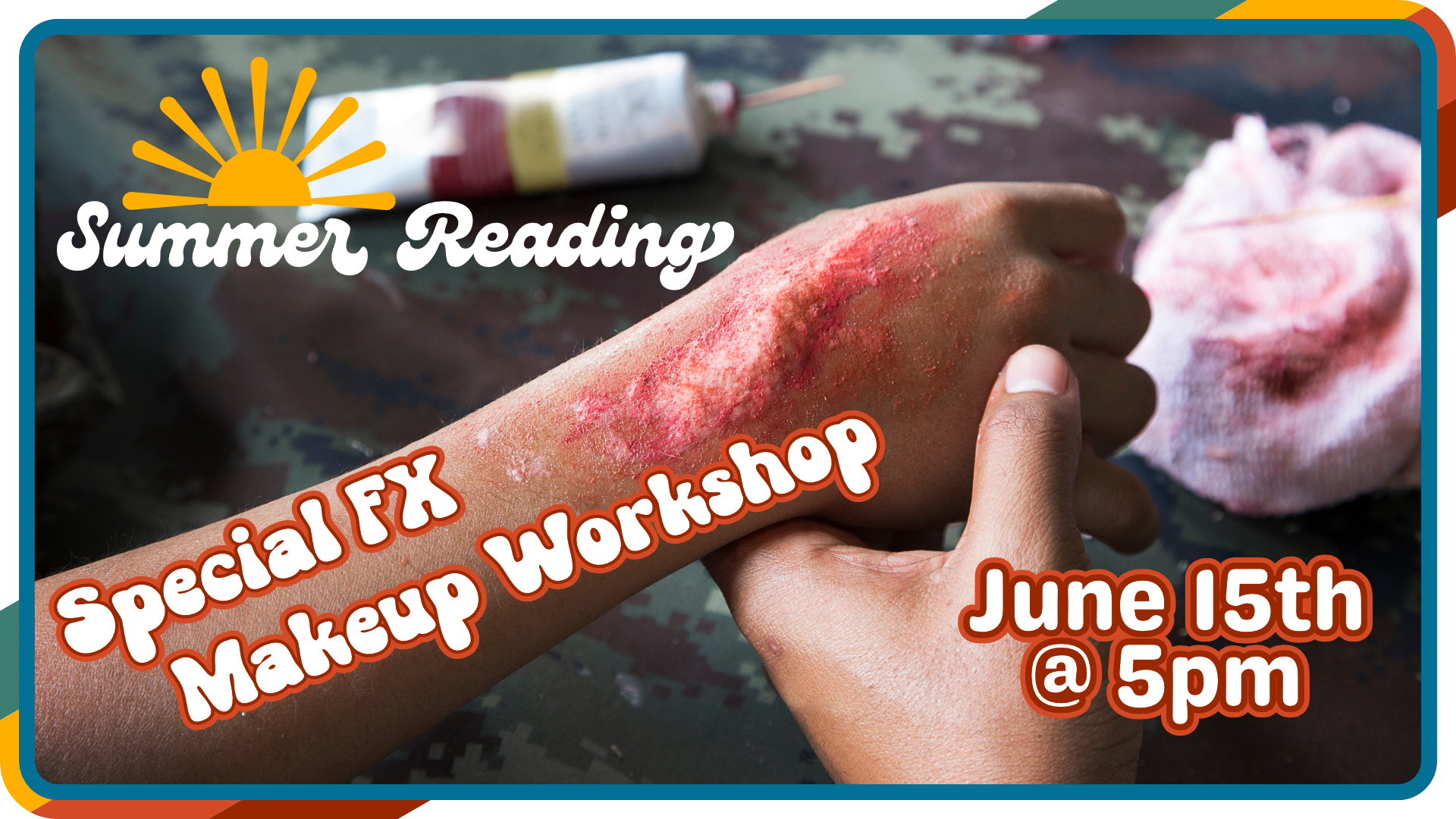 Summer Reading special effects makeup workshop for teens, June 15th at 5pm