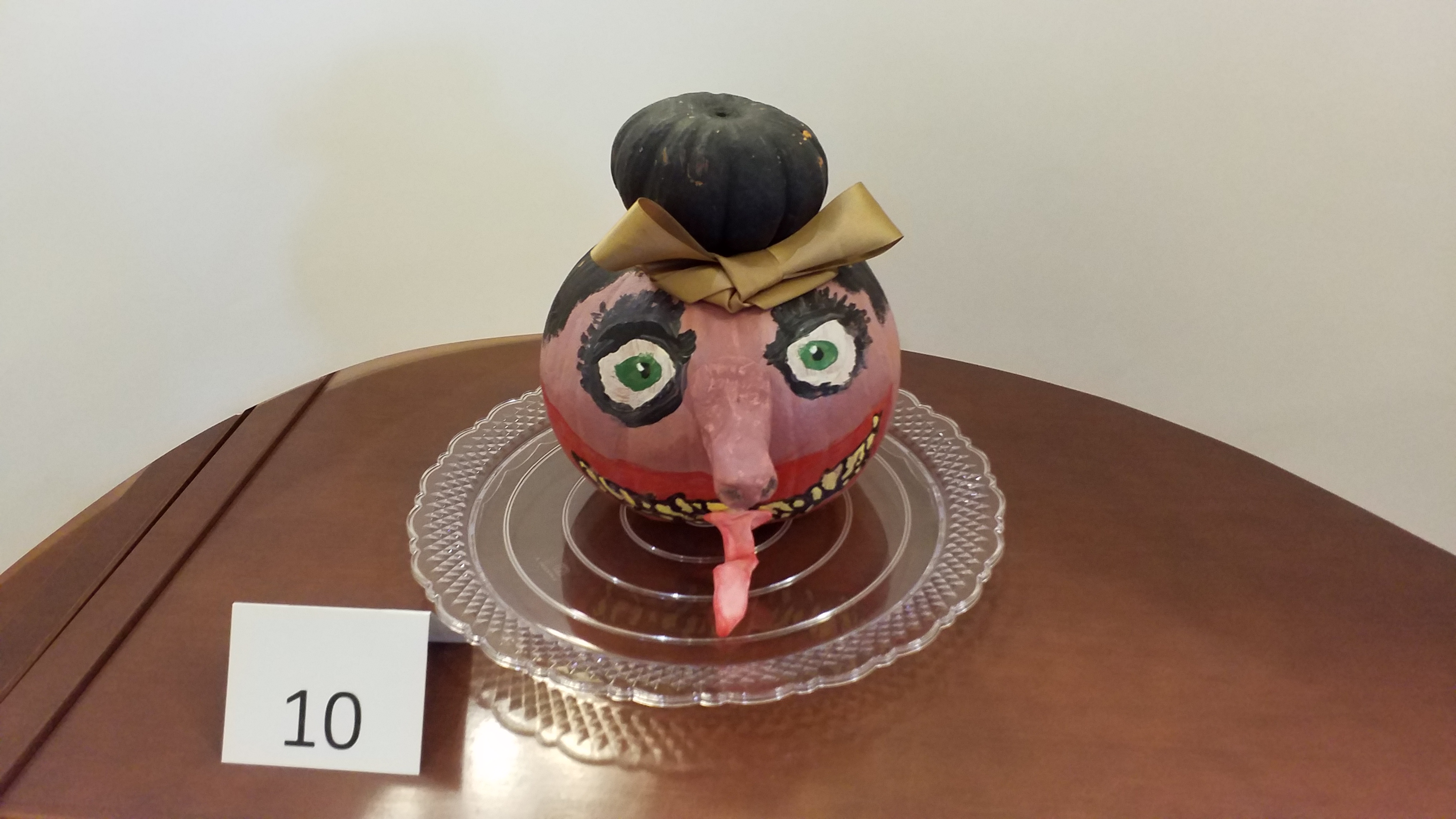 Pumpkin decorated as monster