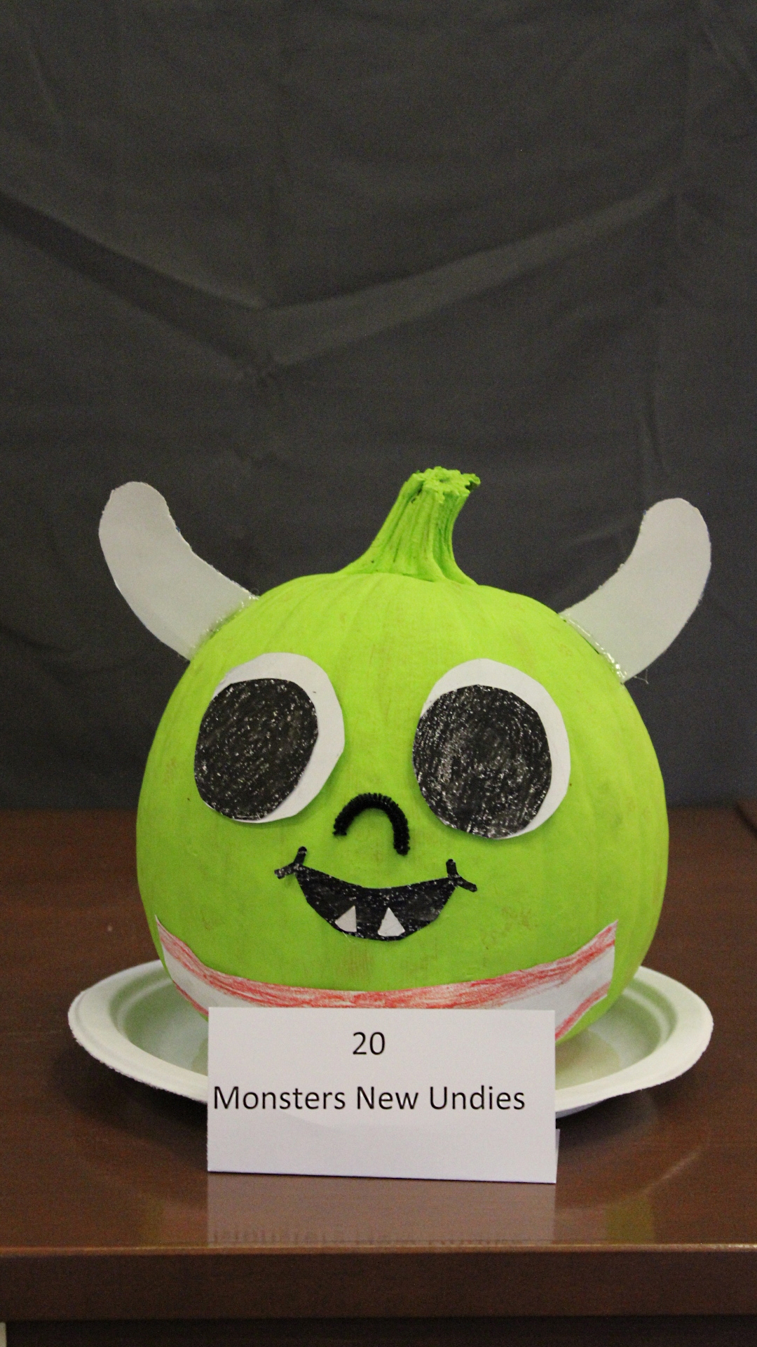 Pumpkin decorated as "Monster's New Undies"