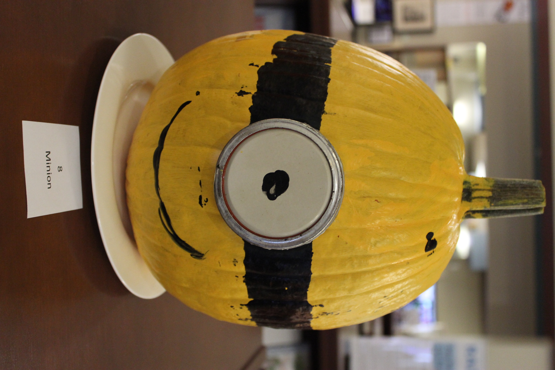 Pumpkin decorated as "Minion"