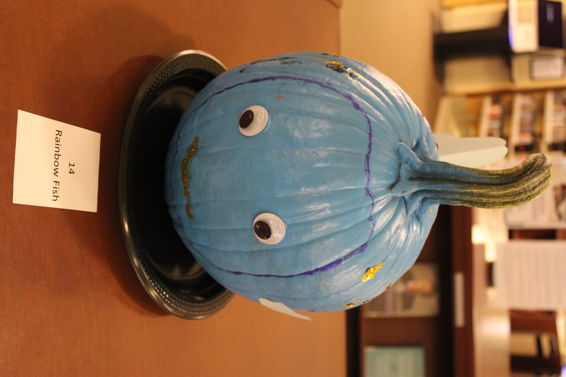 Pumpkin decorated as "Rainbow Fish"