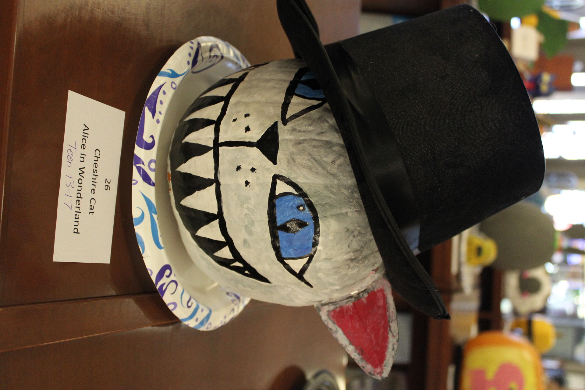 Pumpkin decorated as "The Cheshire Cat"