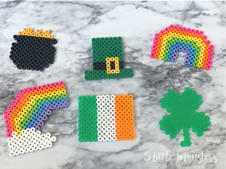 Saint Patrick's Day themed perler bead pieces