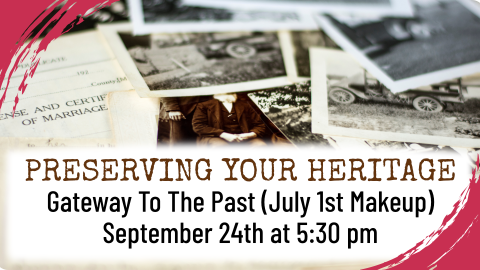 Preserving Your Heritage: Makeup Program from July 1st on September 24 at 5:30pm