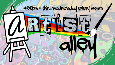Artist alley, 4:30pm third Wednesday every month, grades 6 through 12