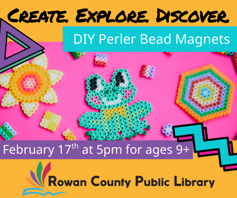 Perler Bead designs for Create Explore Discover.