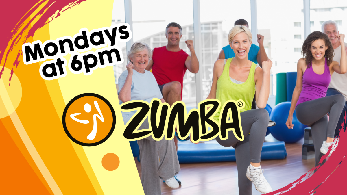 Zumba Gold, Mondays weekly at 6pm, intended for ages 18+