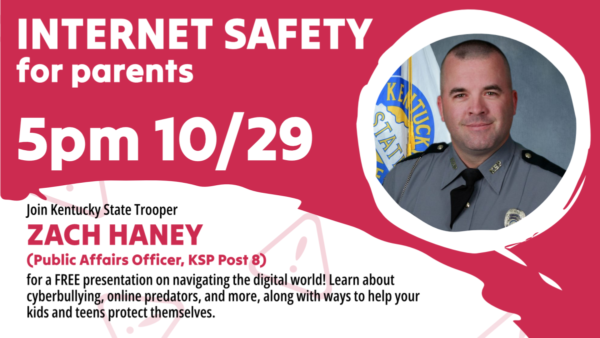 Internet safety for parents with Zach Haney, 5pm October 29, ages 18 and up