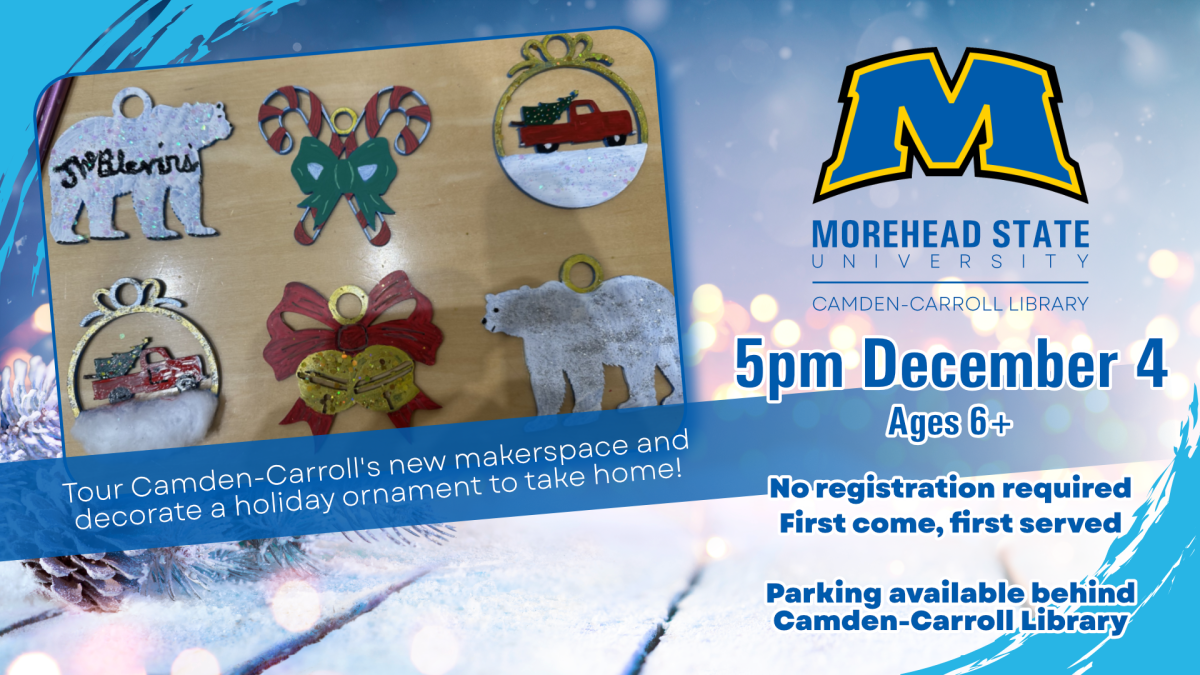 MSU makerspace tour at Camden-Carroll Library, 5pm December 4, ages 6 and older