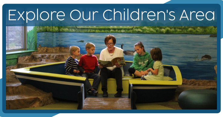 Explore Our Children's Area slide showing a section of the children's area