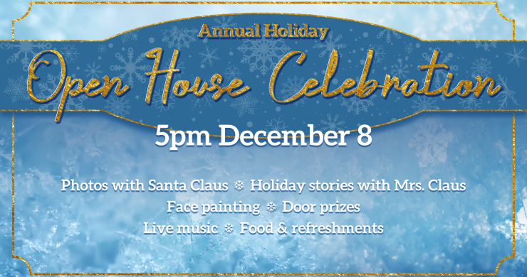 Holiday open house, 5pm December 8, all ages