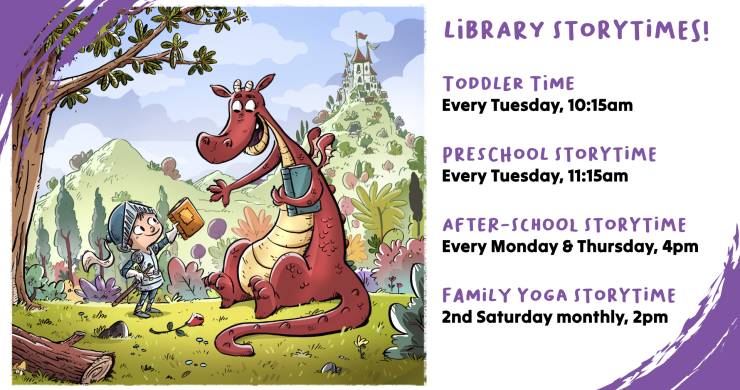 List of library storytime programs for kids 12 and younger